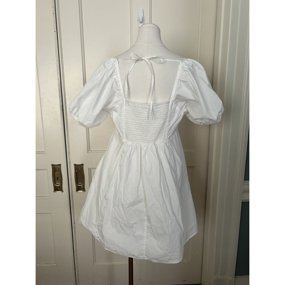 Draper James Baby Doll Mini Dress Womens Size Large White Coquette Beachy - Picture 2 of 8